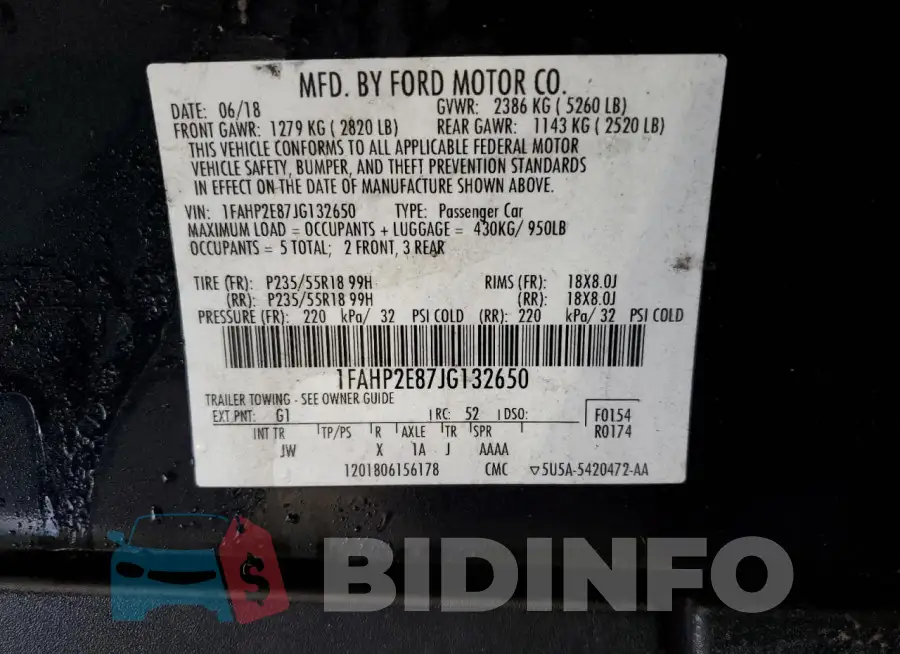 1FAHP2E87JG132650 Photo# 12