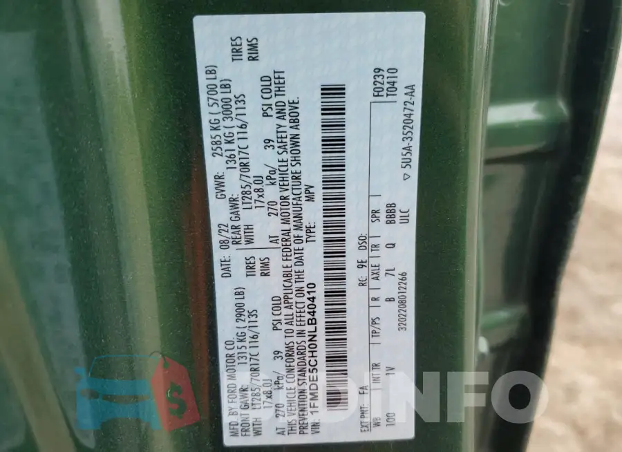 1FMDE5CH0NLB40410 Photo# 12