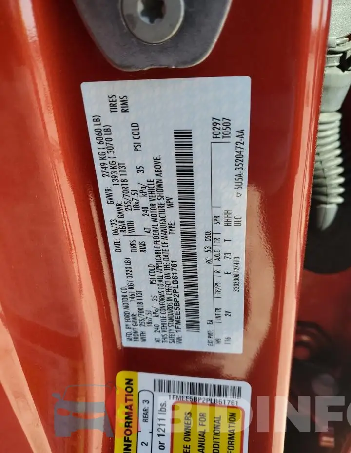 1FMEE5BP2PLB61761 Photo# 14