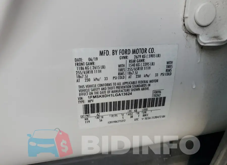 1FMSK8DH1LGA13624 Photo# 13