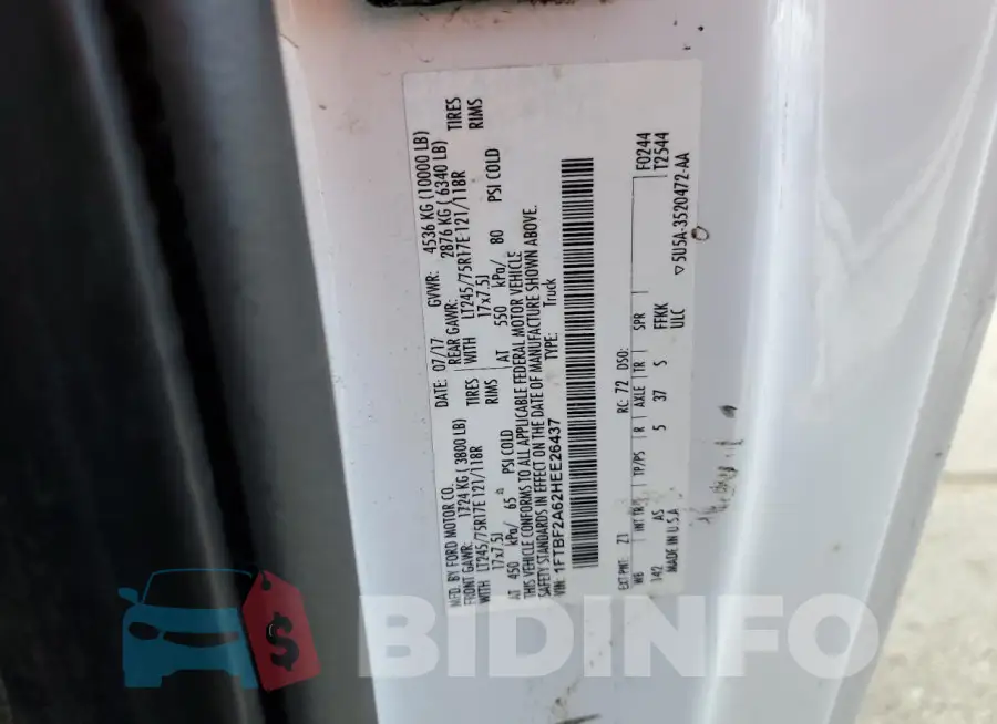 1FTBF2A62HEE26437 Photo# 12