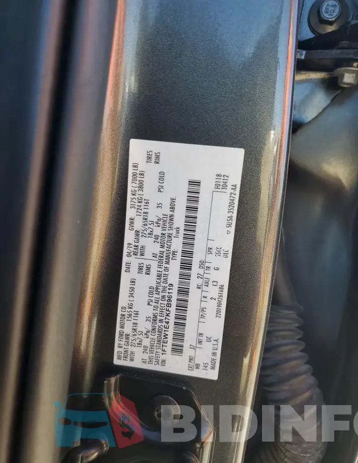 1FTEW1E47KFB96119 Photo# 12