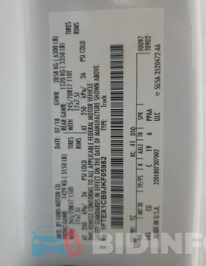 1FTEX1CB9JKF05982 Photo# 12