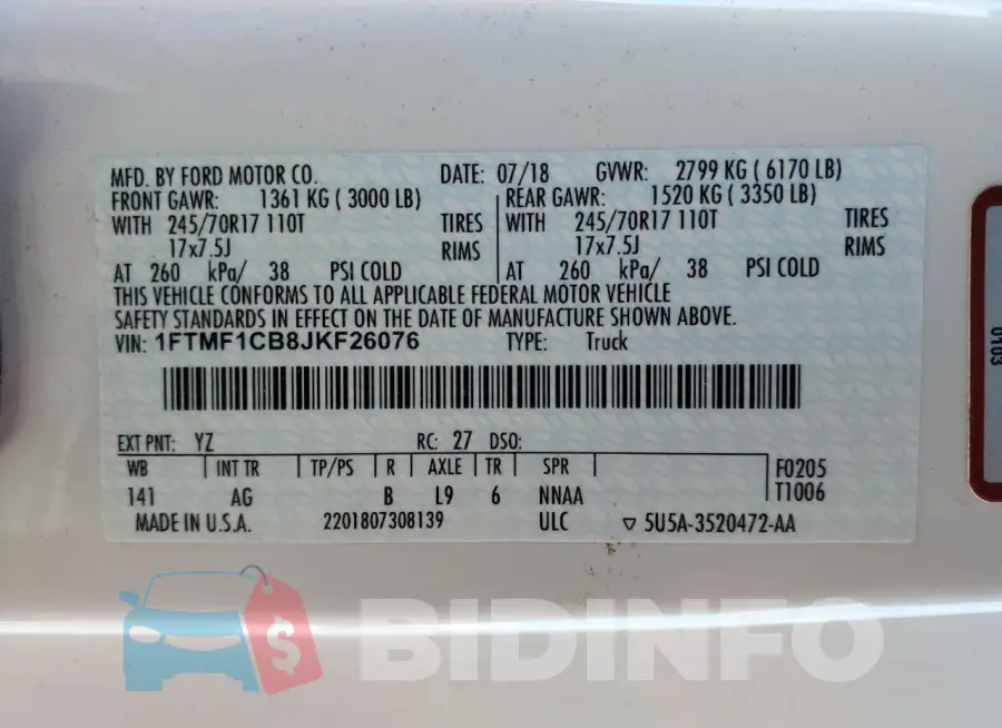1FTMF1CB8JKF26076 Photo# 12