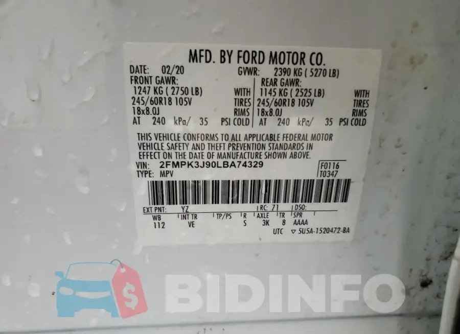 2FMPK3J90LBA74329 Photo# 13