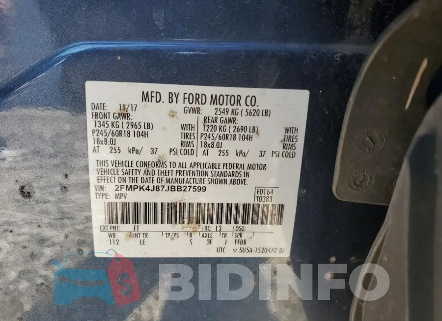2FMPK4J87JBB27599 Photo# 13