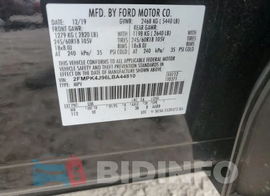 2FMPK4J96LBA44810 Photo# 13