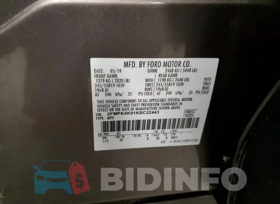 2FMPK4K91KBC22443 Photo# 13