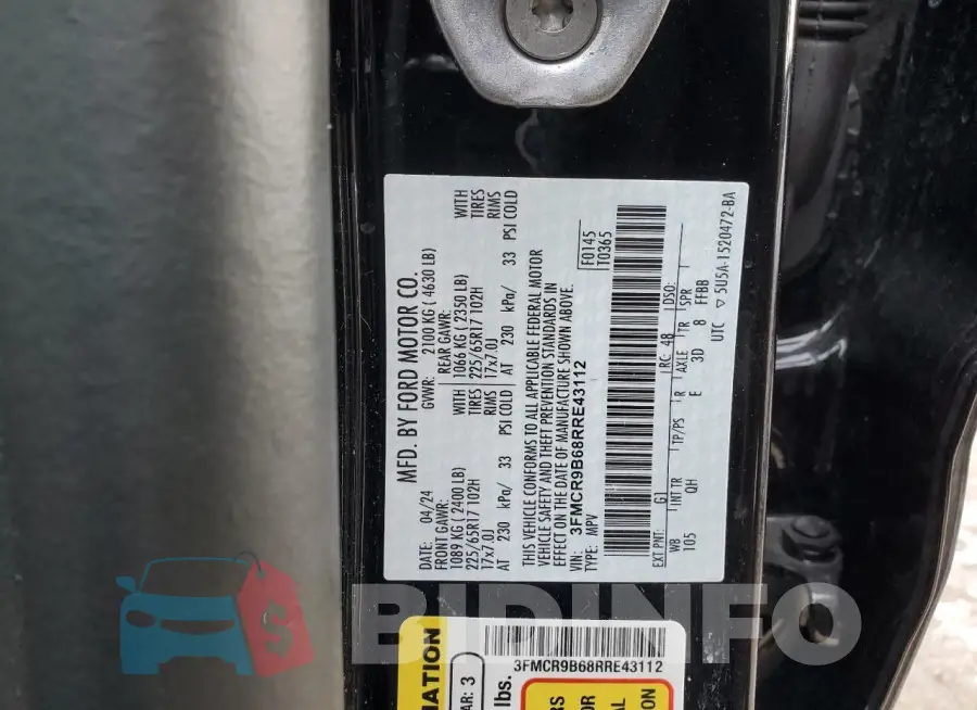 3FMCR9B68RRE43112 Photo# 13