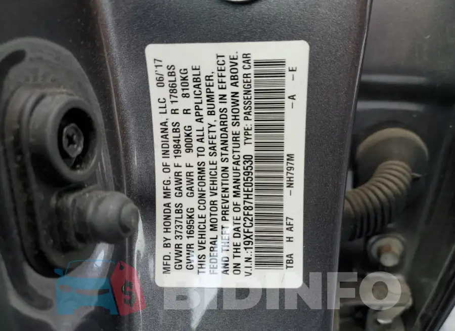19XFC2F87HE059530 Photo# 12