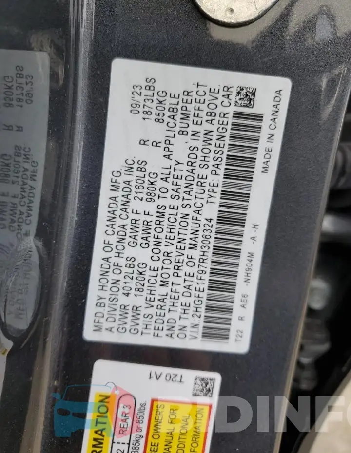 2HGFE1F97RH306324 Photo# 12