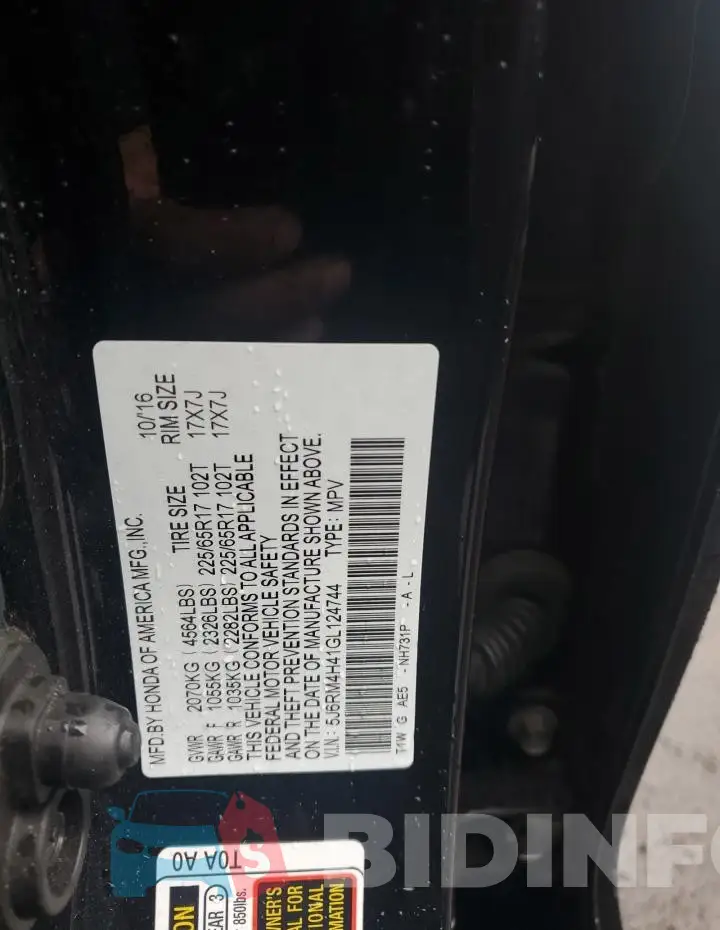 5J6RM4H41GL124744 Photo# 12