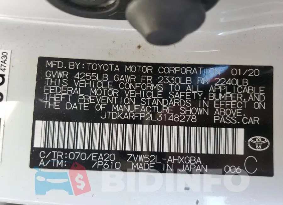JTDKARFP2L3148278 Photo# 12