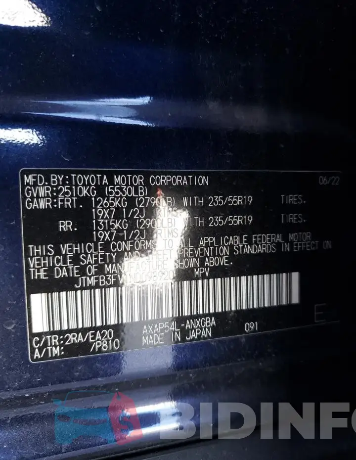 JTMFB3FV1ND098920 Photo# 12