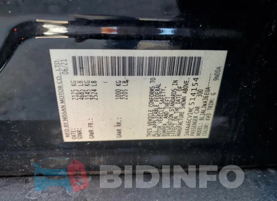 1N4AA6CV1MC514154 Photo# 12