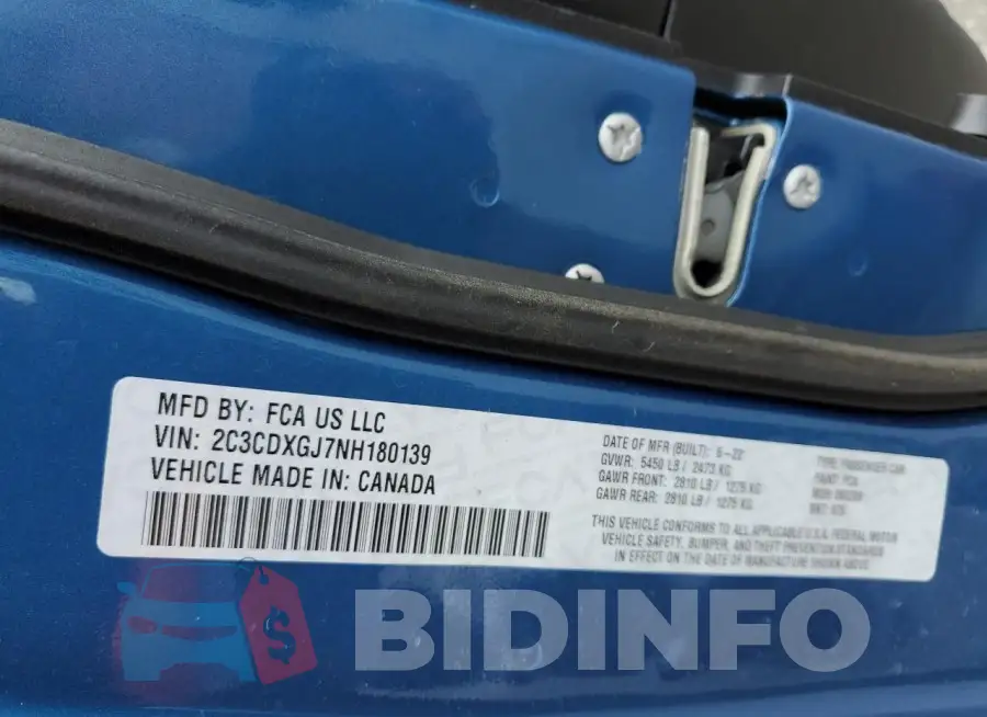 2C3CDXGJ7NH180139 Photo# 12