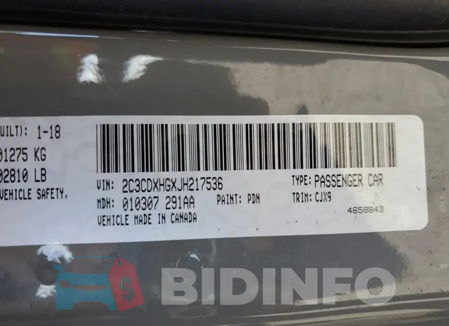 2C3CDXHGXJH217536 Photo# 12