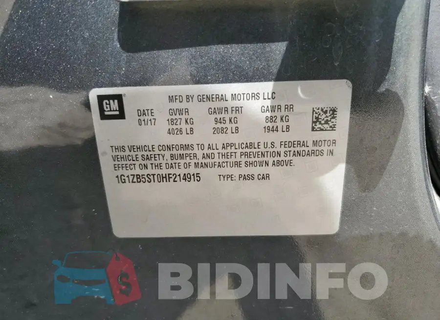 1G1ZB5ST0HF214915 Photo# 13