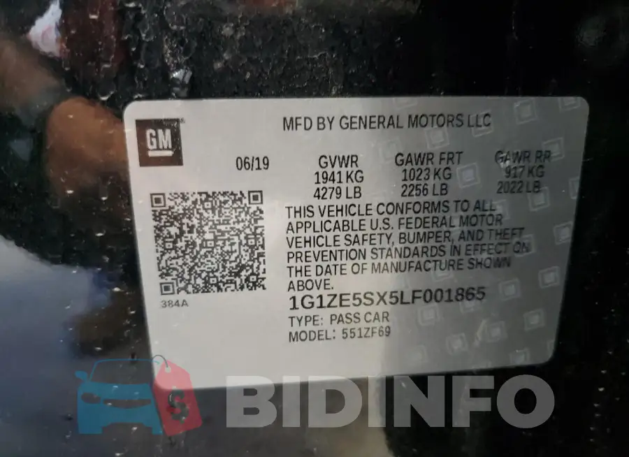 1G1ZE5SX5LF001865 Photo# 12