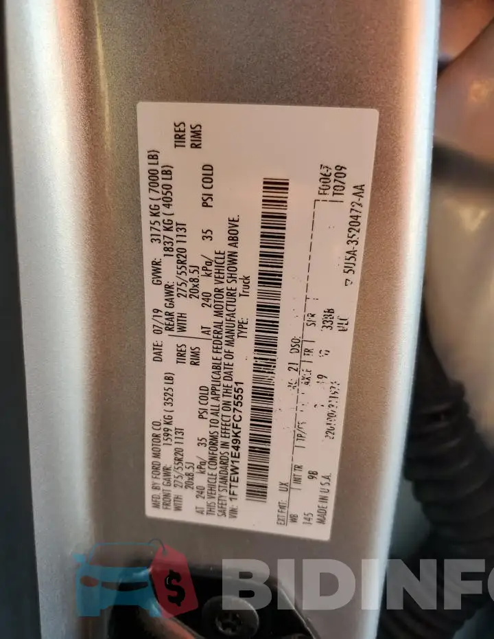 1FTEW1E49KFC75551 Photo# 12
