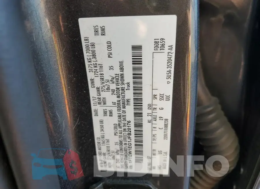 1FTEW1EG1JFB20176 Photo# 12