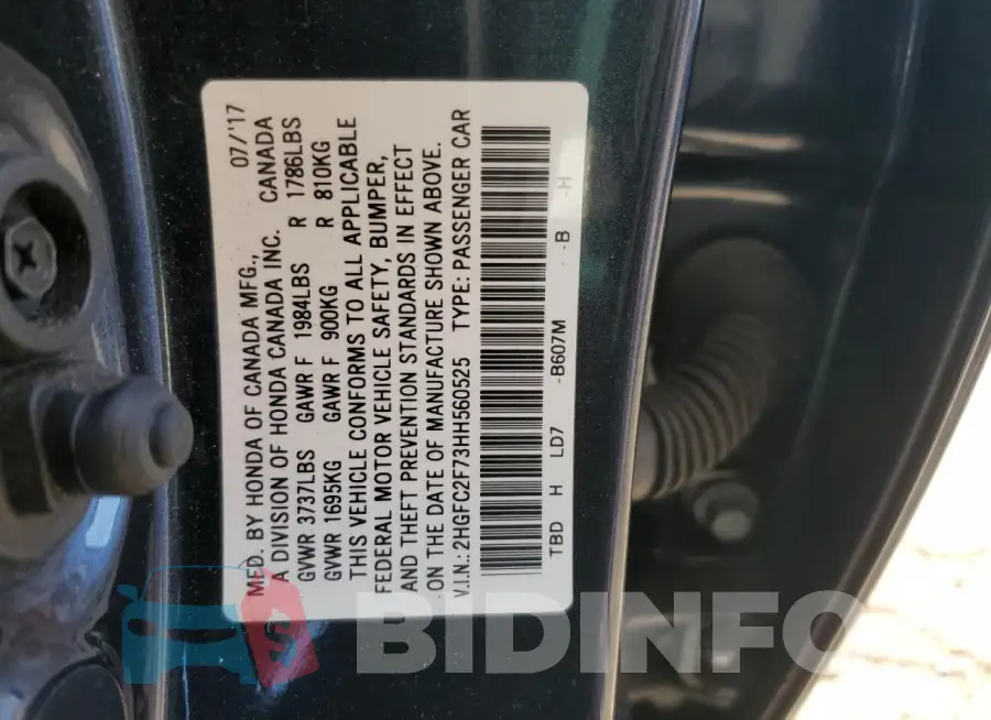 2HGFC2F73HH560525 Photo# 12