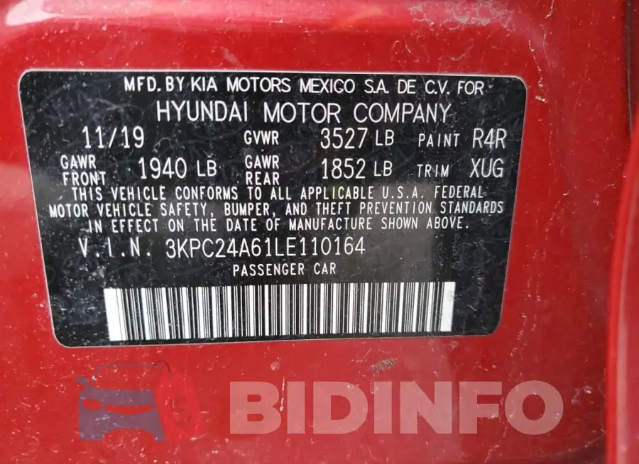 3KPC24A61LE110164 Photo# 12