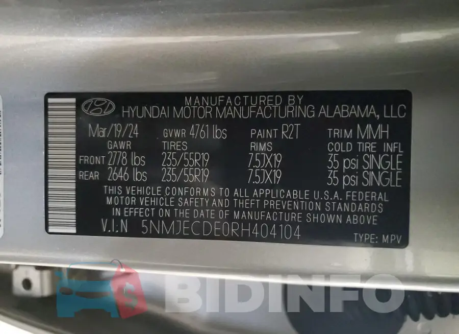 5NMJECDE0RH404104 Photo# 13