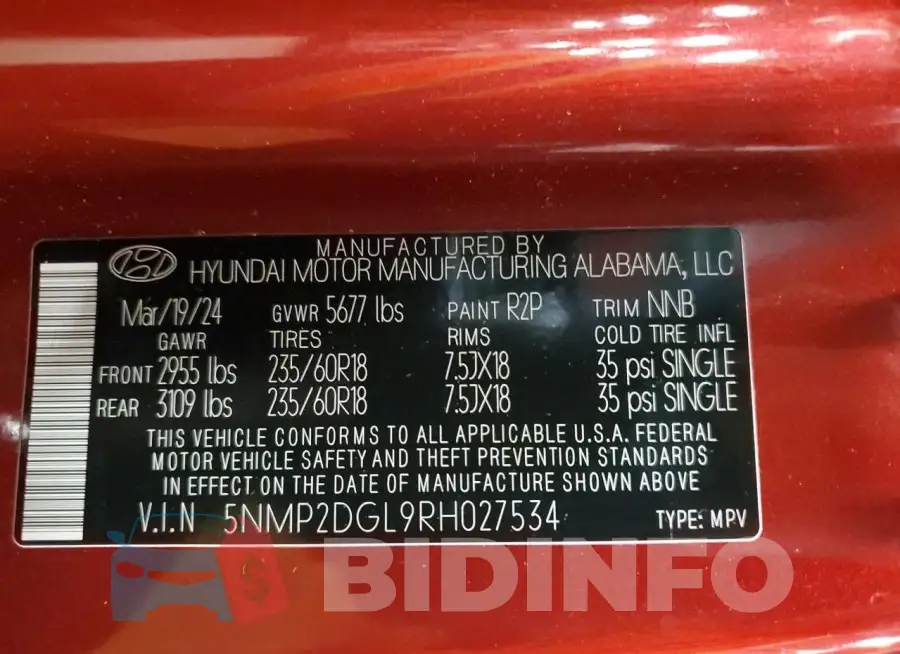 5NMP2DGL9RH027534 Photo# 13
