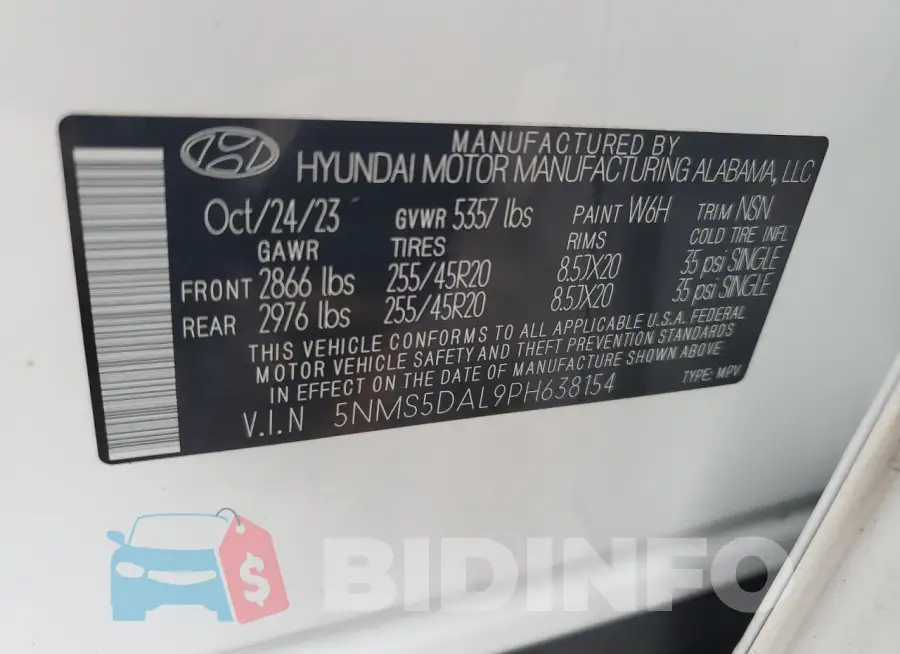 5NMS5DAL9PH638154 Photo# 12