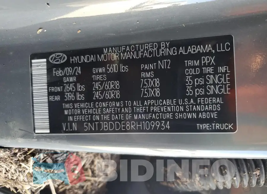 5NTJBDDE8RH109934 Photo# 12