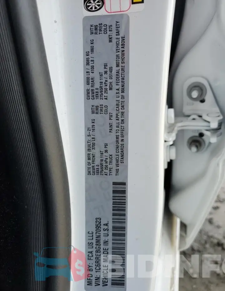 1C6RREBG8MN709523 Photo# 12