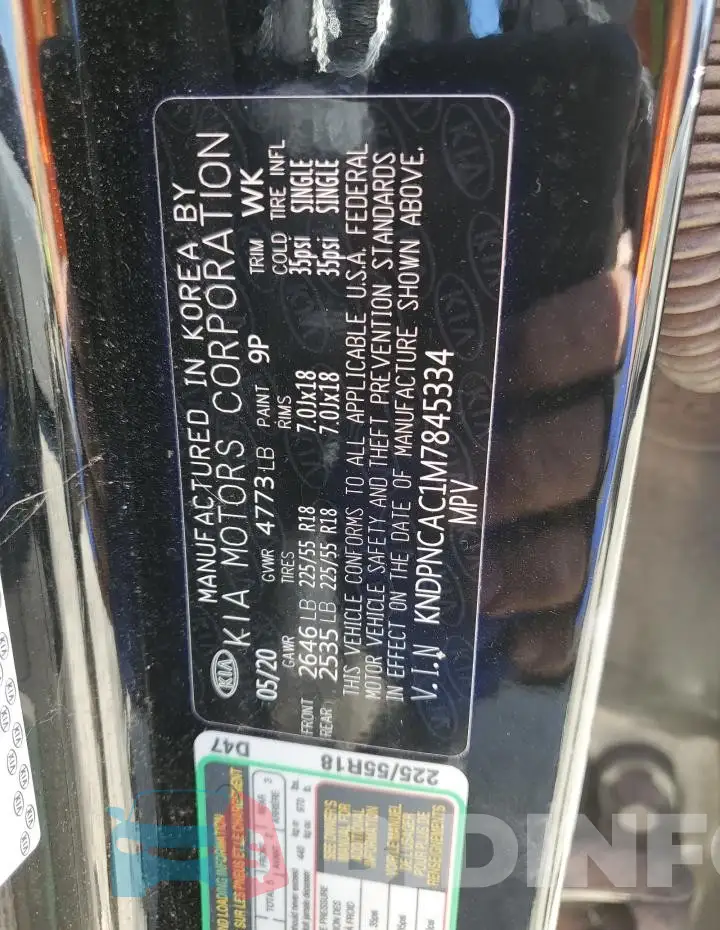 KNDPNCAC1M7845334 Photo# 14