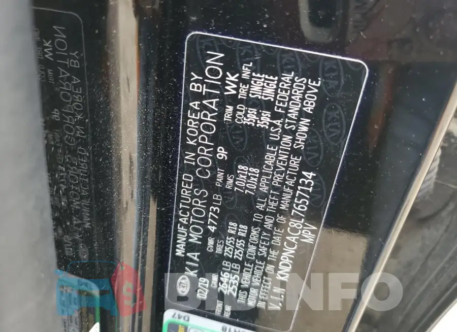 KNDPNCAC8L7657134 Photo# 13