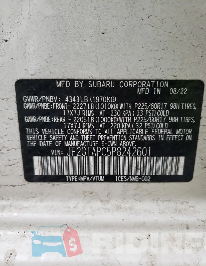 JF2GTAPC5P8242601 Photo# 13