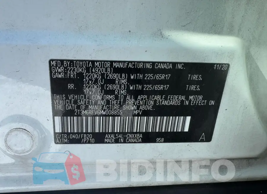2T3M6RFV6MW00885 Photo# 10