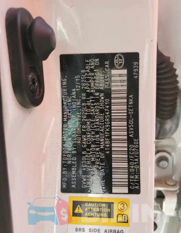 4T4BF1FK9GR547410 Photo# 13