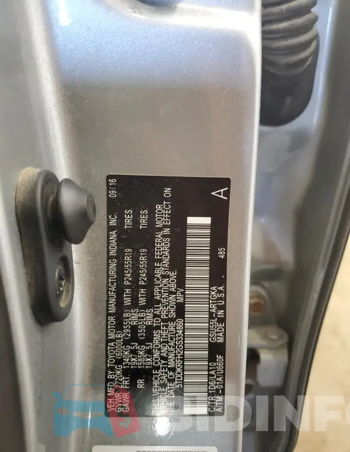 5TDDKRFH2GS334860 Photo# 14