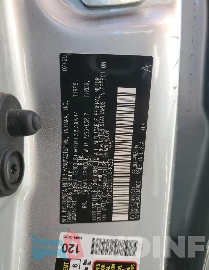 5TDYZ3DC1LS078223 Photo# 13