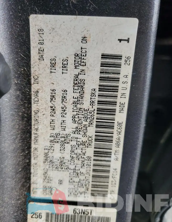5TFAX5GN7JX110180 Photo# 12