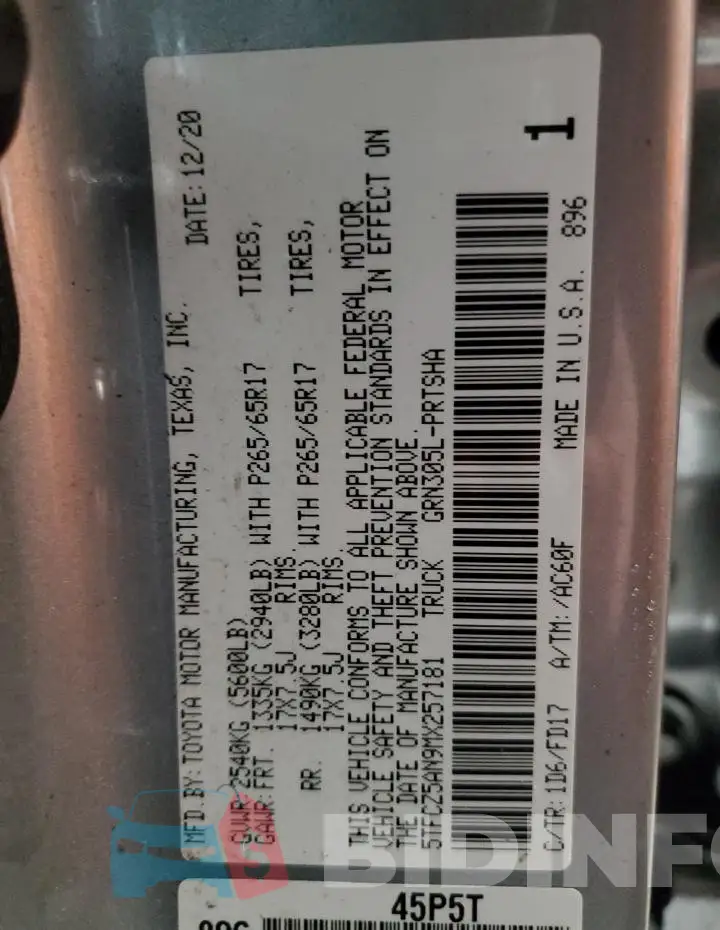 5TFCZ5AN9MX257181 Photo# 12