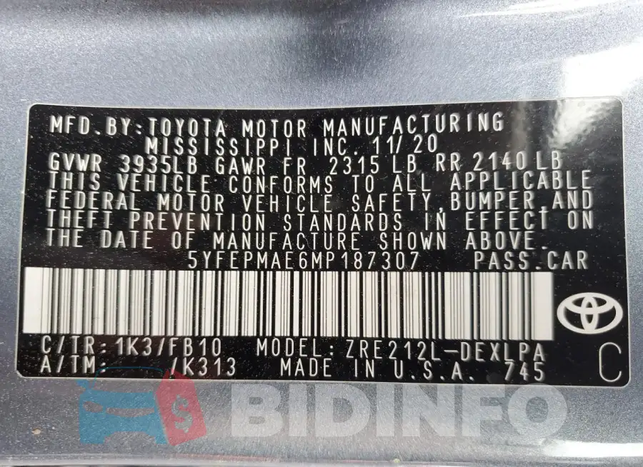 5YFEPMAE6MP187307 Photo# 13