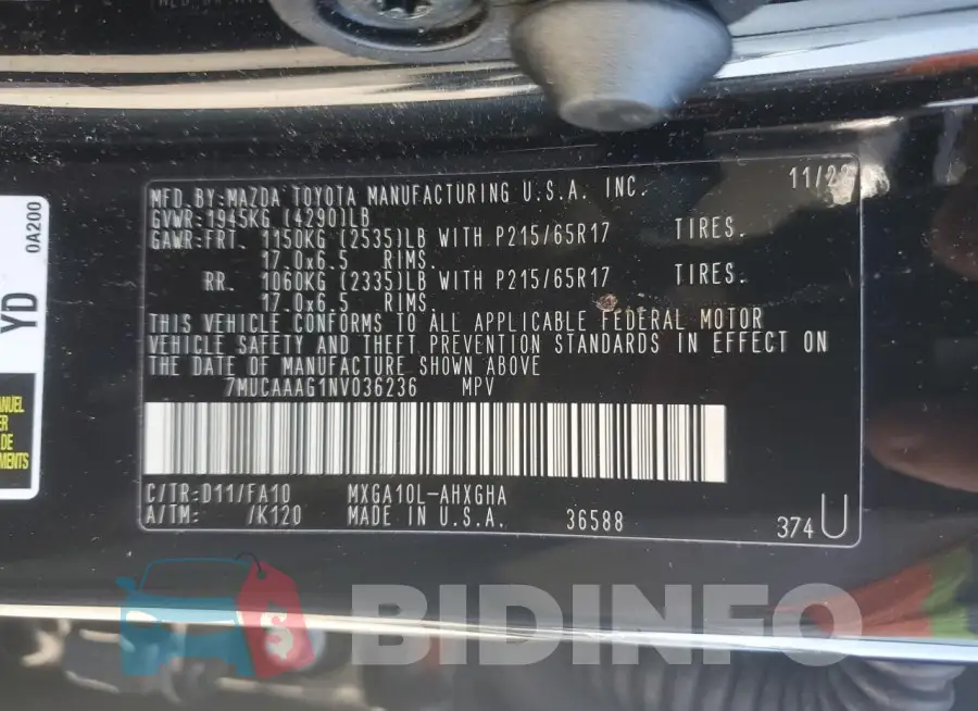 7MUCAAAG1NV036236 Photo# 12