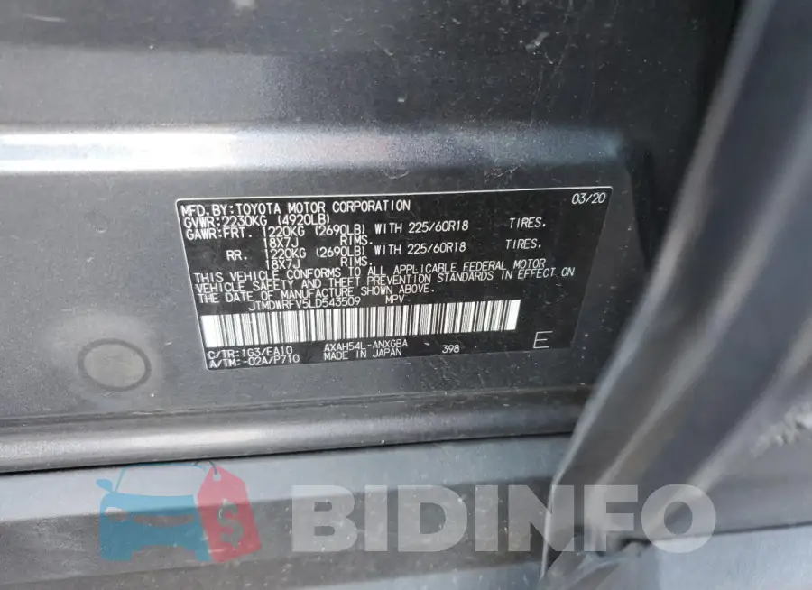 JTMDWRFV5LD543509 Photo# 13