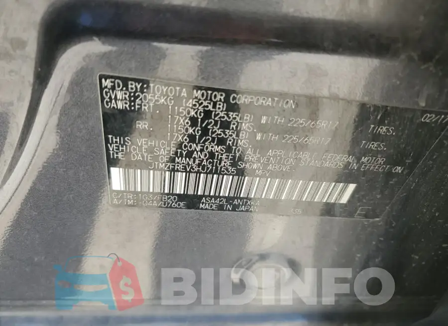 JTMZFREV3HJ711535 Photo# 13