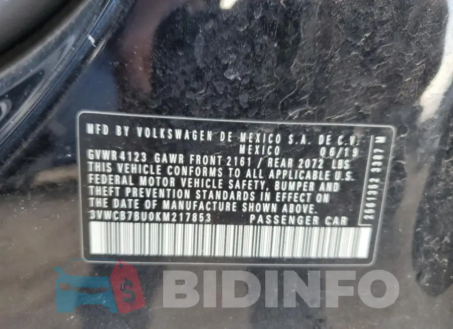3VWCB7BU0KM217853 Photo# 12