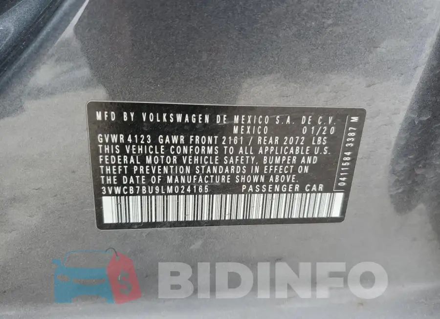 3VWCB7BU9LM024165 Photo# 13