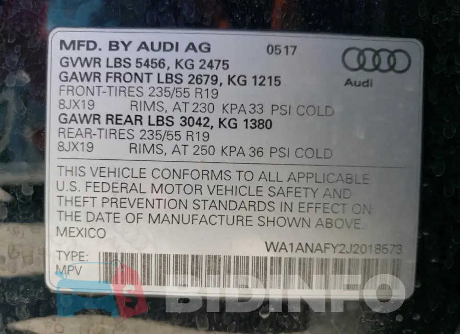 WA1ANAFY2J2018573 Photo# 14