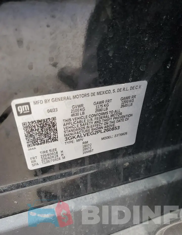 3GKALVEG2PL260853 Photo# 14