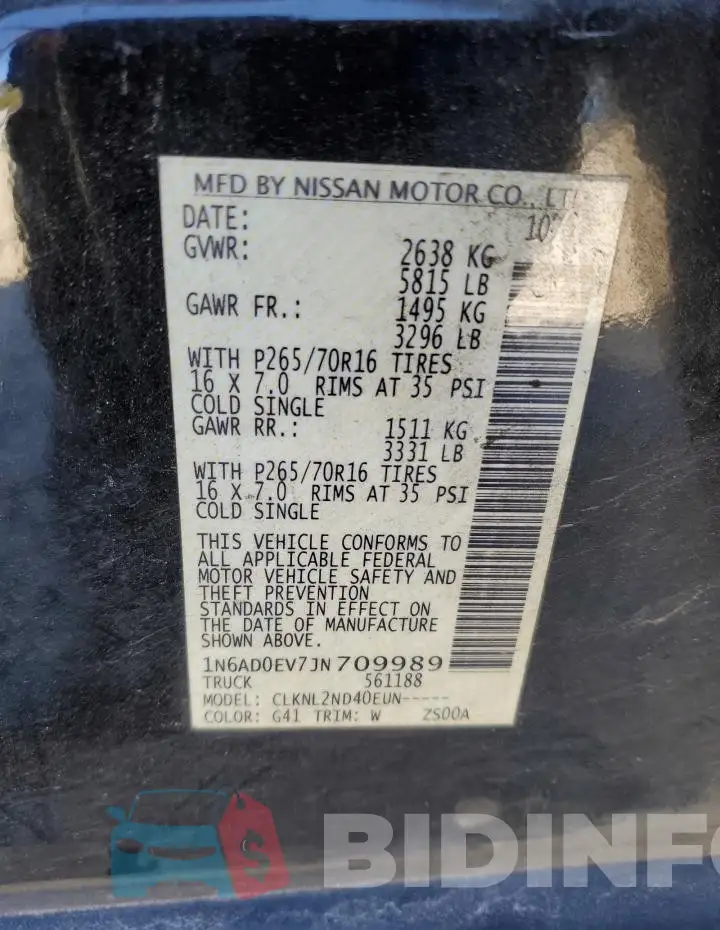 1N6AD0EV7JN709989 Photo# 12